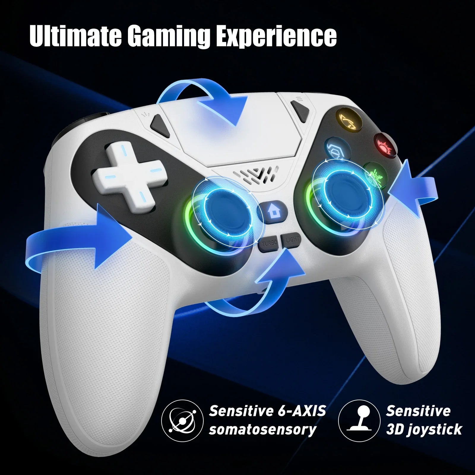 Wireless PS5 Controller – Hall Effect Triggers & Joysticks, RGB Lighting, Turbo, Programmable Buttons, PS5/PC - GiftWave.co