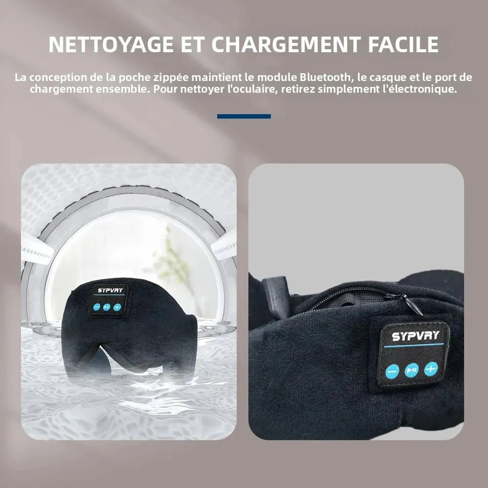 Bluetooth Sleep Eye Mask with Built-in Headphones, Comfortable Wireless ... — View 5