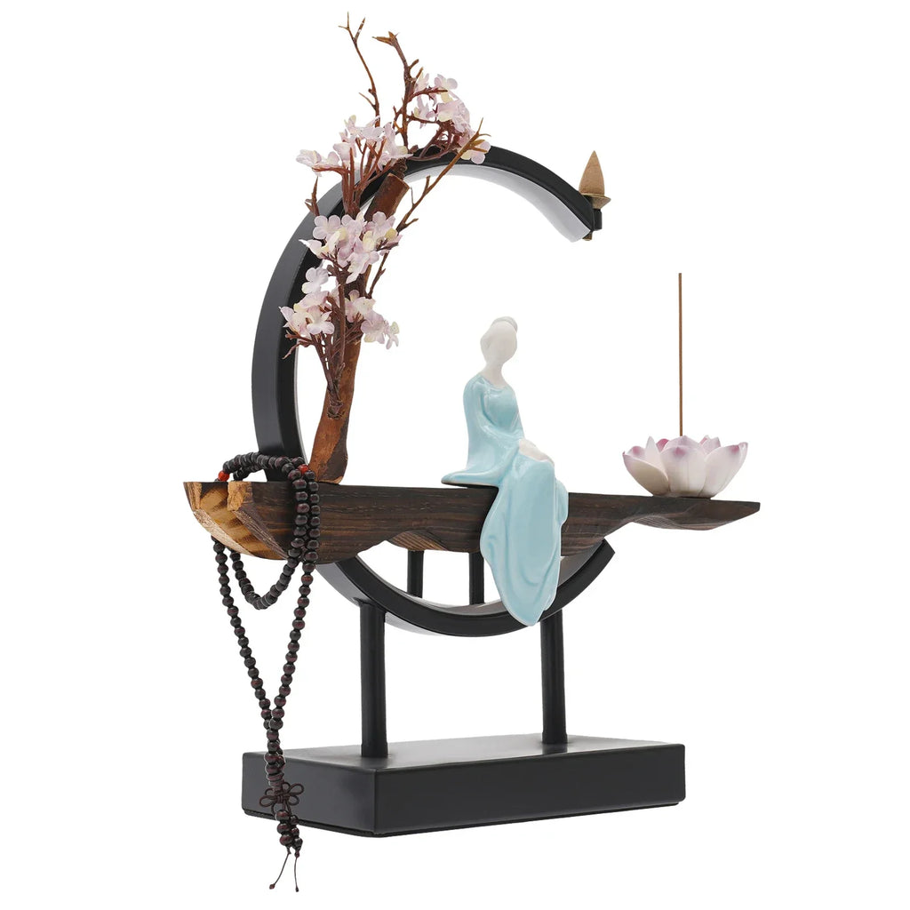Modern Chinese Backflow Incense Burner Waterfall Ceramic Holder for Home Décor, Meditation & Stress Relief Gift Set - GiftWave.co