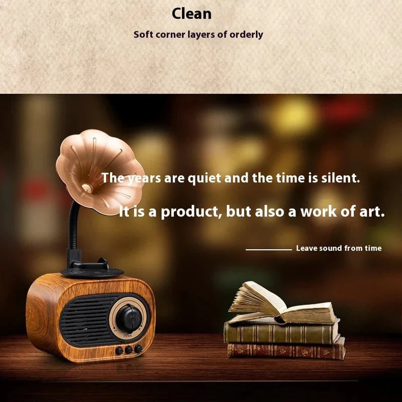 Retro Wood Bluetooth Speaker Portable Wireless Mini Speaker with FM Radi... — View 5