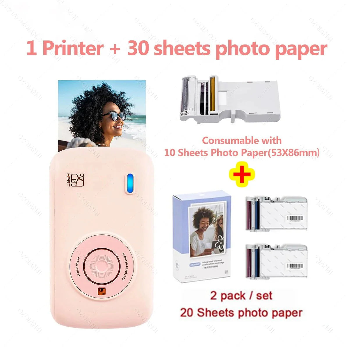 Portable Color Photo Printer 300DPI Wireless 2x3 Inch Travel Picture Pri... — View 8