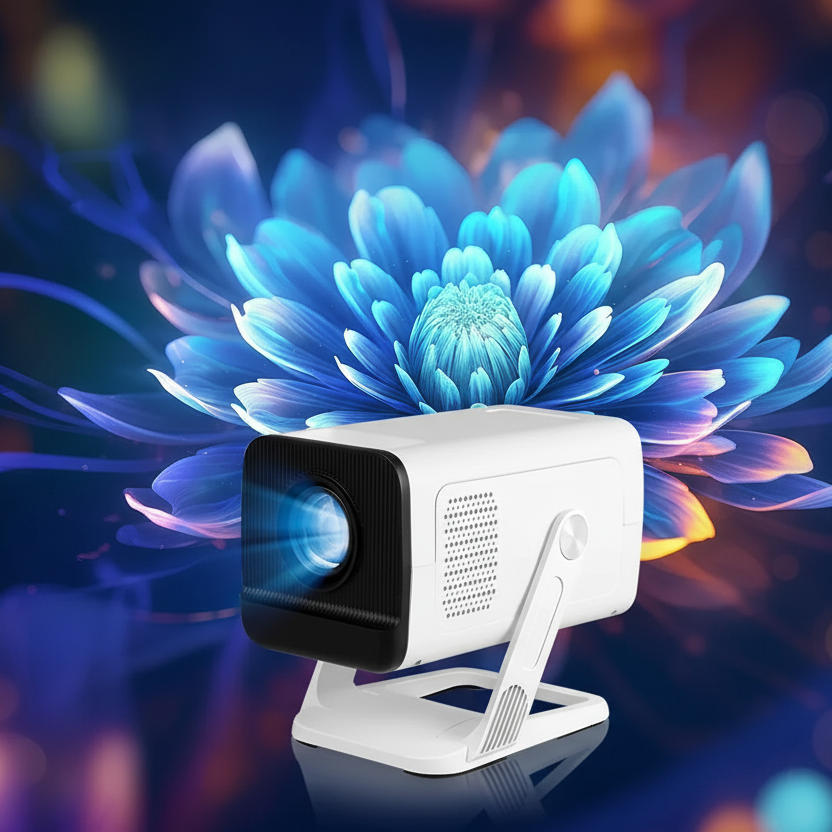 Mini Portable Projector 1080P WiFi Bluetooth, Outdoor Movie Projector Auto Keystone, 180° Rotation - GiftWave.co