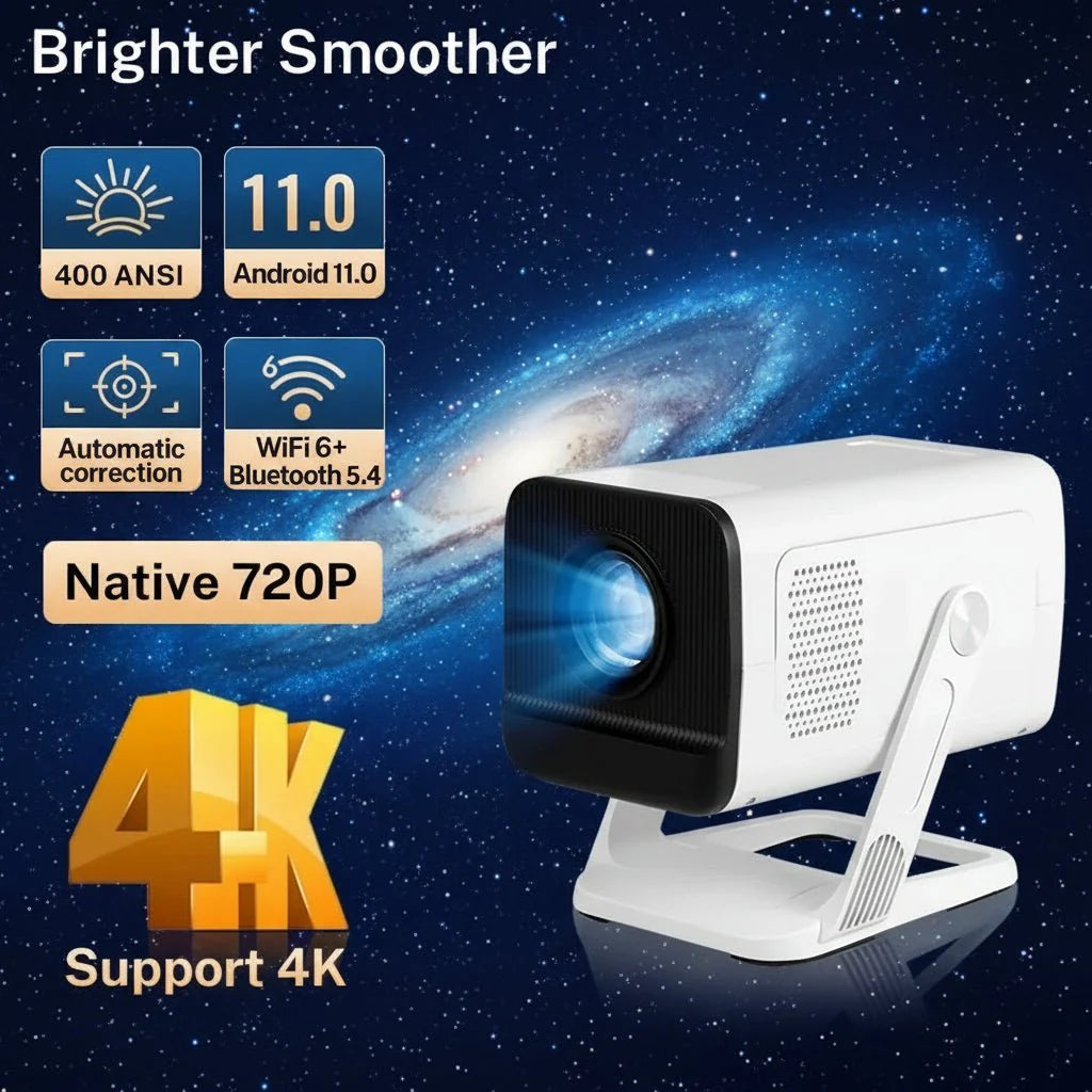 Mini Portable Projector 1080P WiFi Bluetooth, Outdoor Movie Projector Auto Keystone, 180° Rotation - GiftWave.co