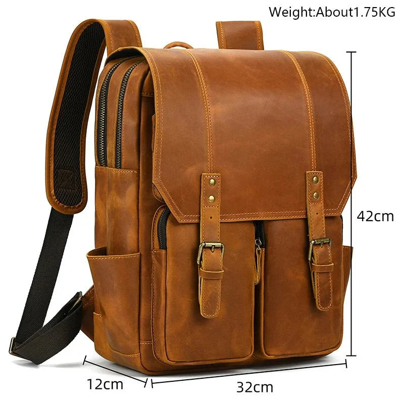 Newsbirds Retro Luxury Leather Backpack - The 2026 Executive Daypack - GiftWave.co