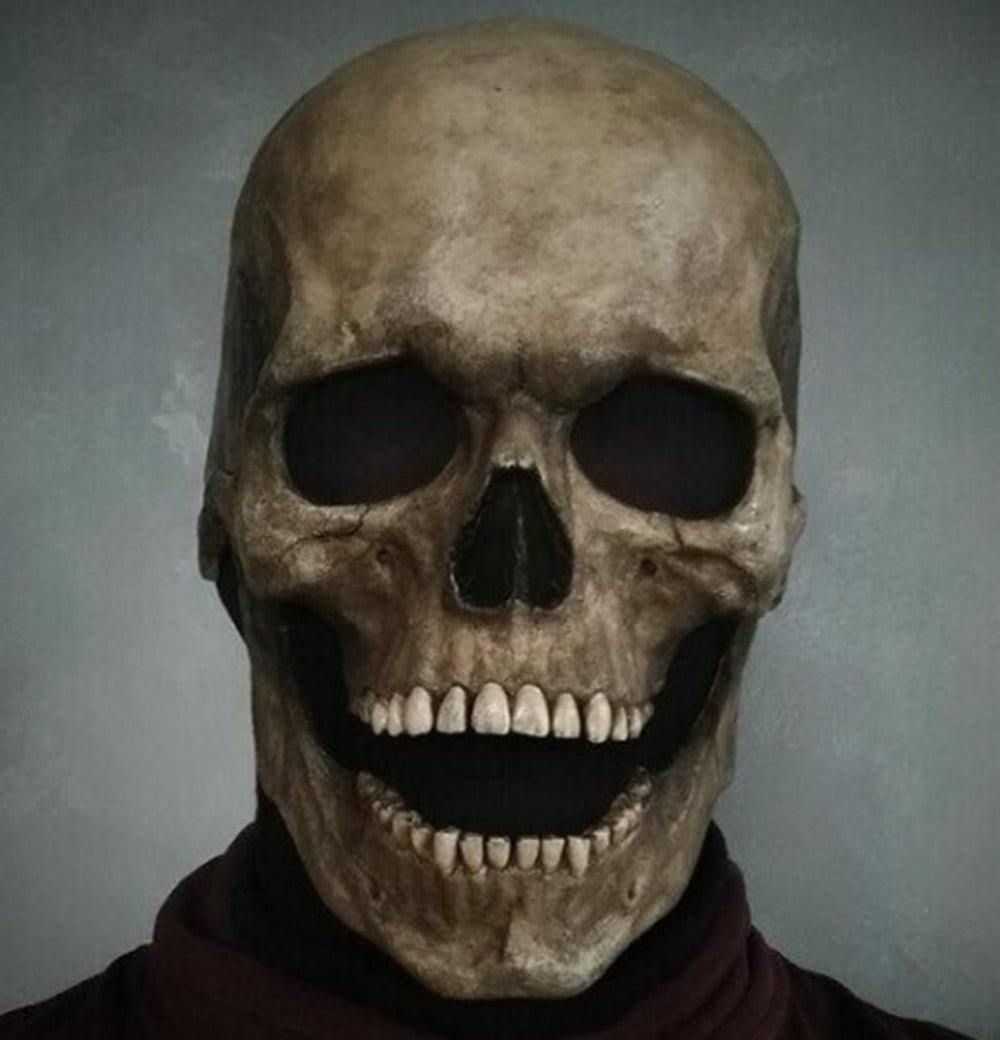 Halloween Movable Jaw Realistic Skull Mask - Best Full Head Latex Cospla... — View 24