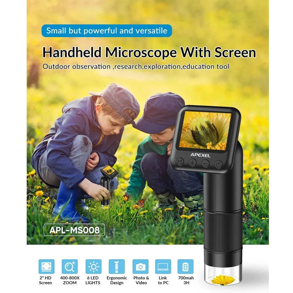 Premium Handheld 800X HD Digital Microscope with 2 Inch LCD Screen - GiftWave.co