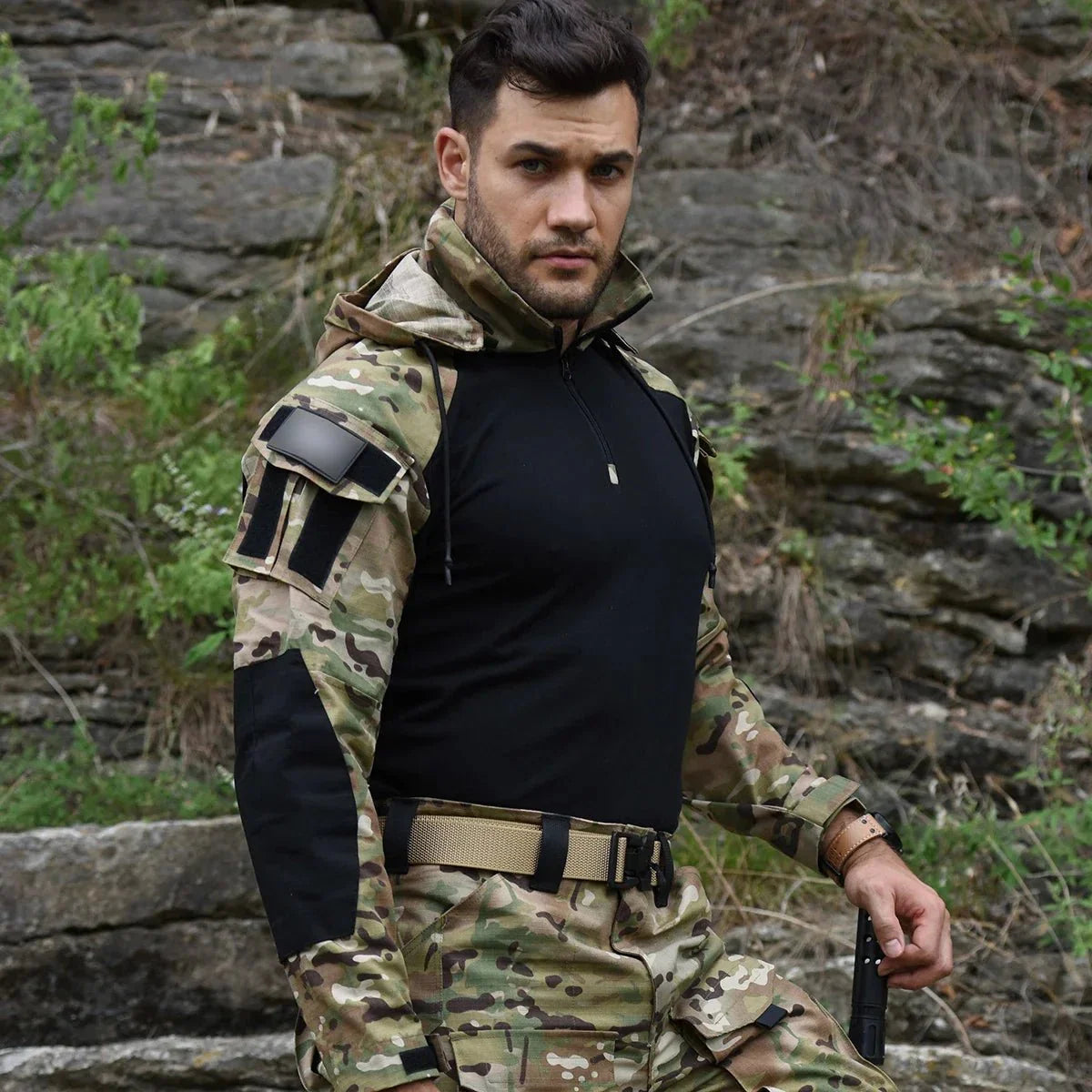 Tactical Camouflage Combat T-Shirt - Wear - Resistant Airsoft & Hunting Apparel - GiftWave.co