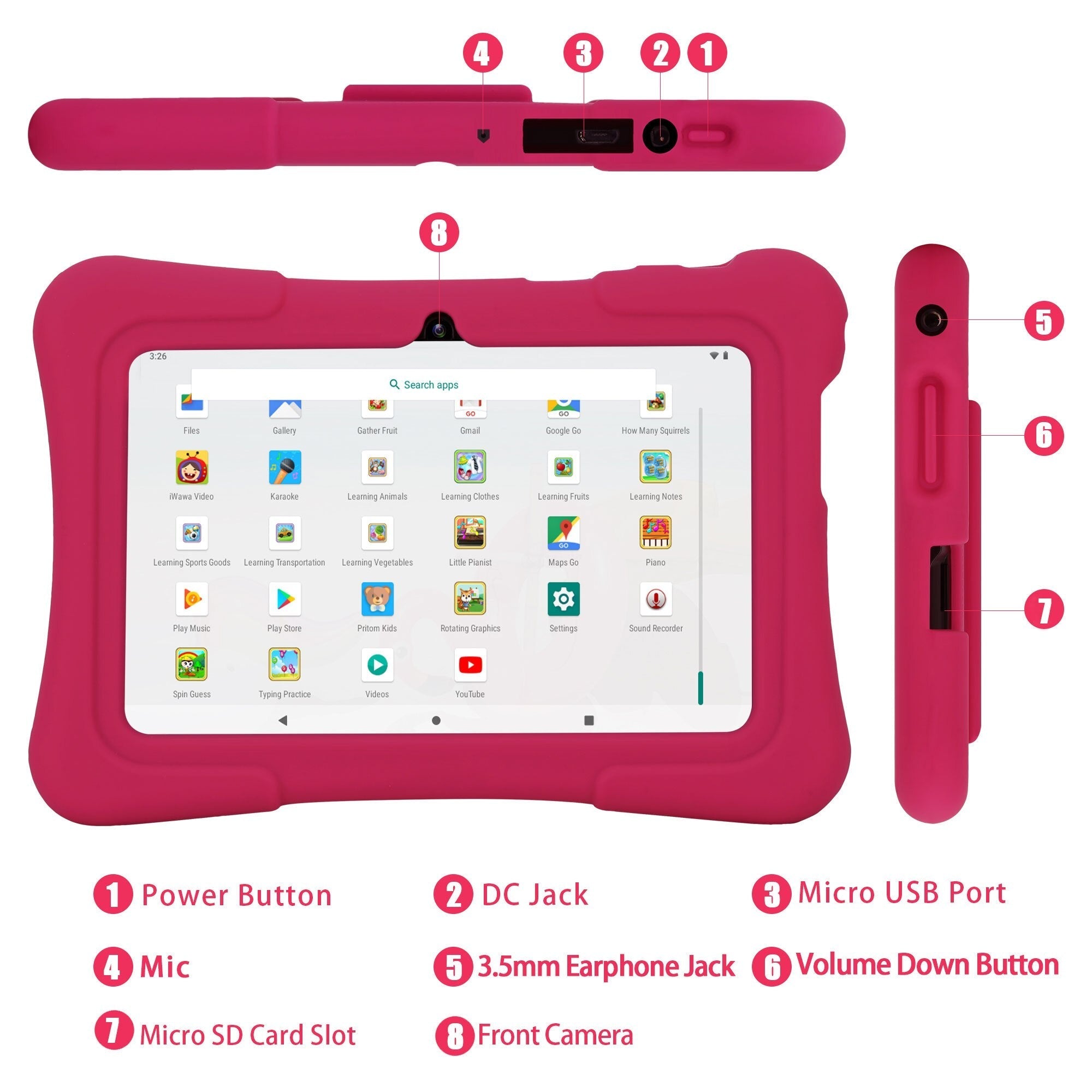 WonderTab PRITOM Pro - Educational Quad Core Android 10 32GB WiFi Bluetooth Kids Tablet - GiftWave.co