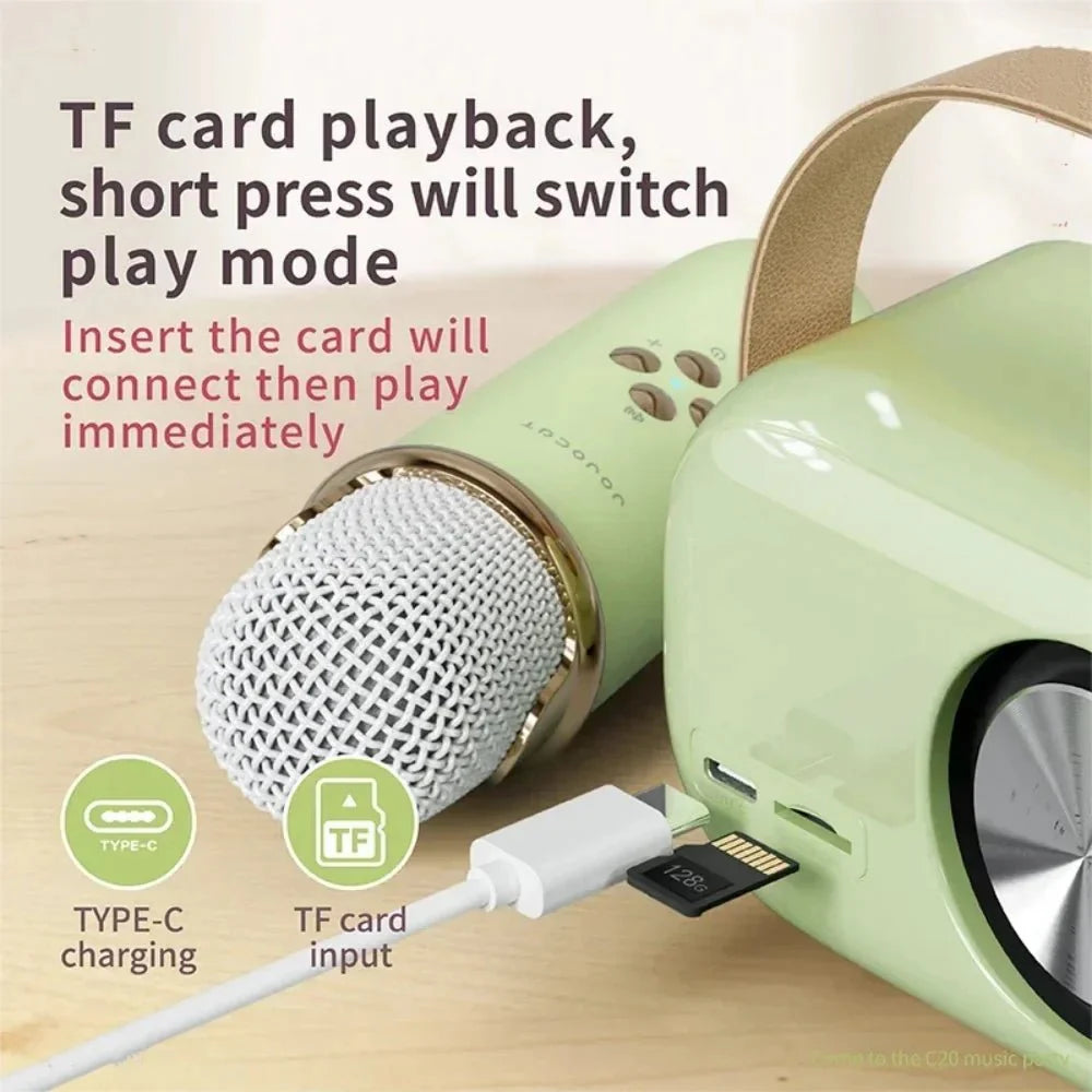 EchoVibe: Bluetooth Karaoke Speaker | TF Card, FM Radio, HiFi Bass, Hand... — View 5