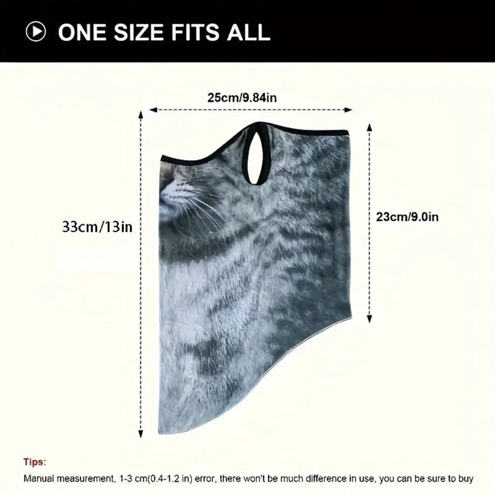 3D Cat Design Full Face Balaclava | Breathable Summer UV Sun Shield — View 2