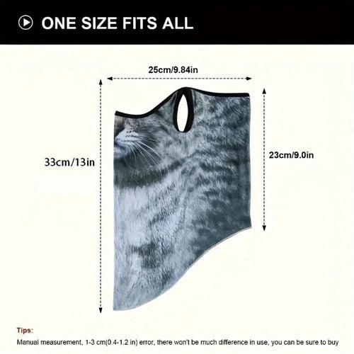3D Cat Design Full Face Balaclava | Breathable Summer UV Sun Shield — View 2