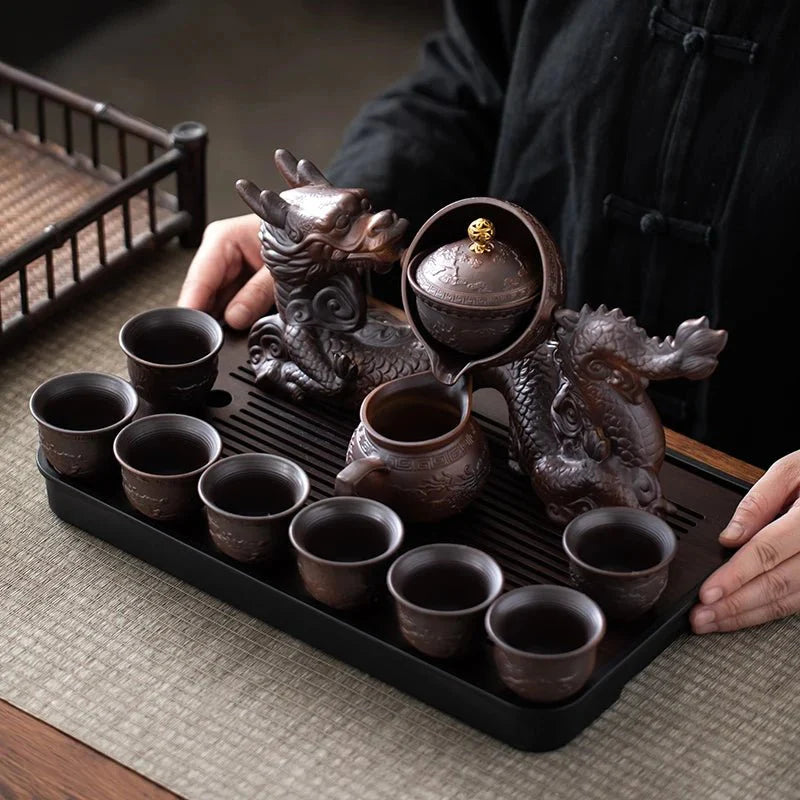 Creative Magnetic Rotating Water-Conducting, Semi-Automatic Dragon Tea Set — View 4