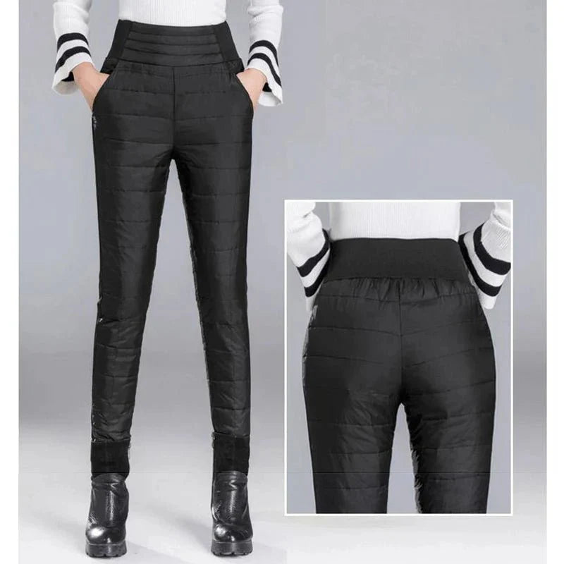 Winter Down Cotton Pencil Pants | Windproof High - Waist Warm Slim Trousers - GiftWave.co