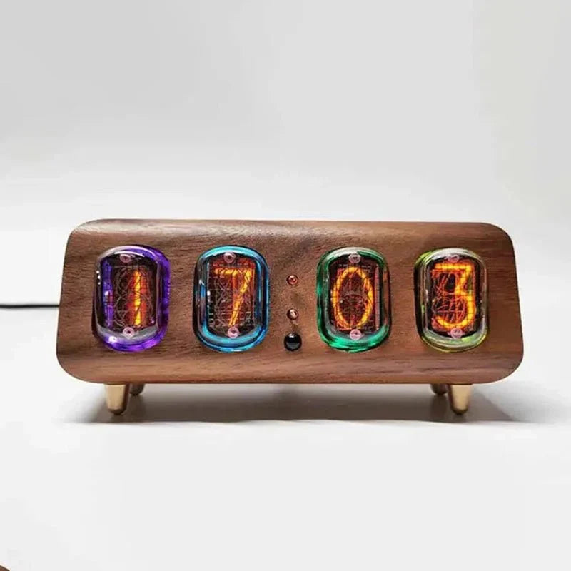 Retro Nixie Tube Style Digital Clock Nordic LED Table Clock with Bluetoo... — View 2