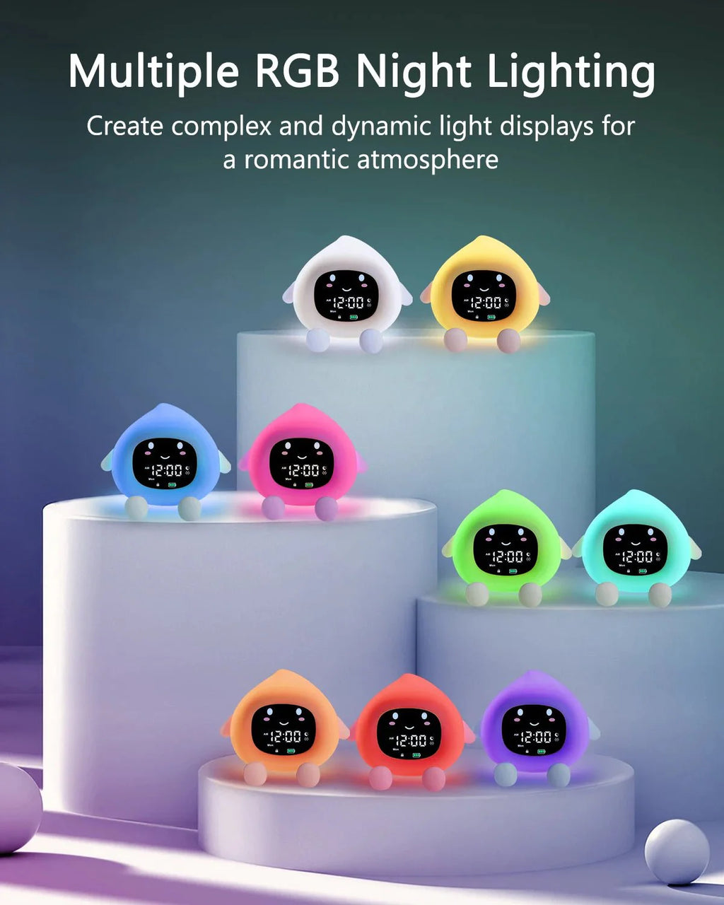 ORIA Kids Alarm Clock – Smart Sleep Training & 9 - Color LED Night Light - GiftWave.co