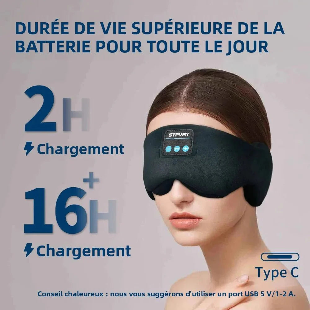 Bluetooth Sleep Eye Mask with Built-in Headphones, Comfortable Wireless ... — View 2