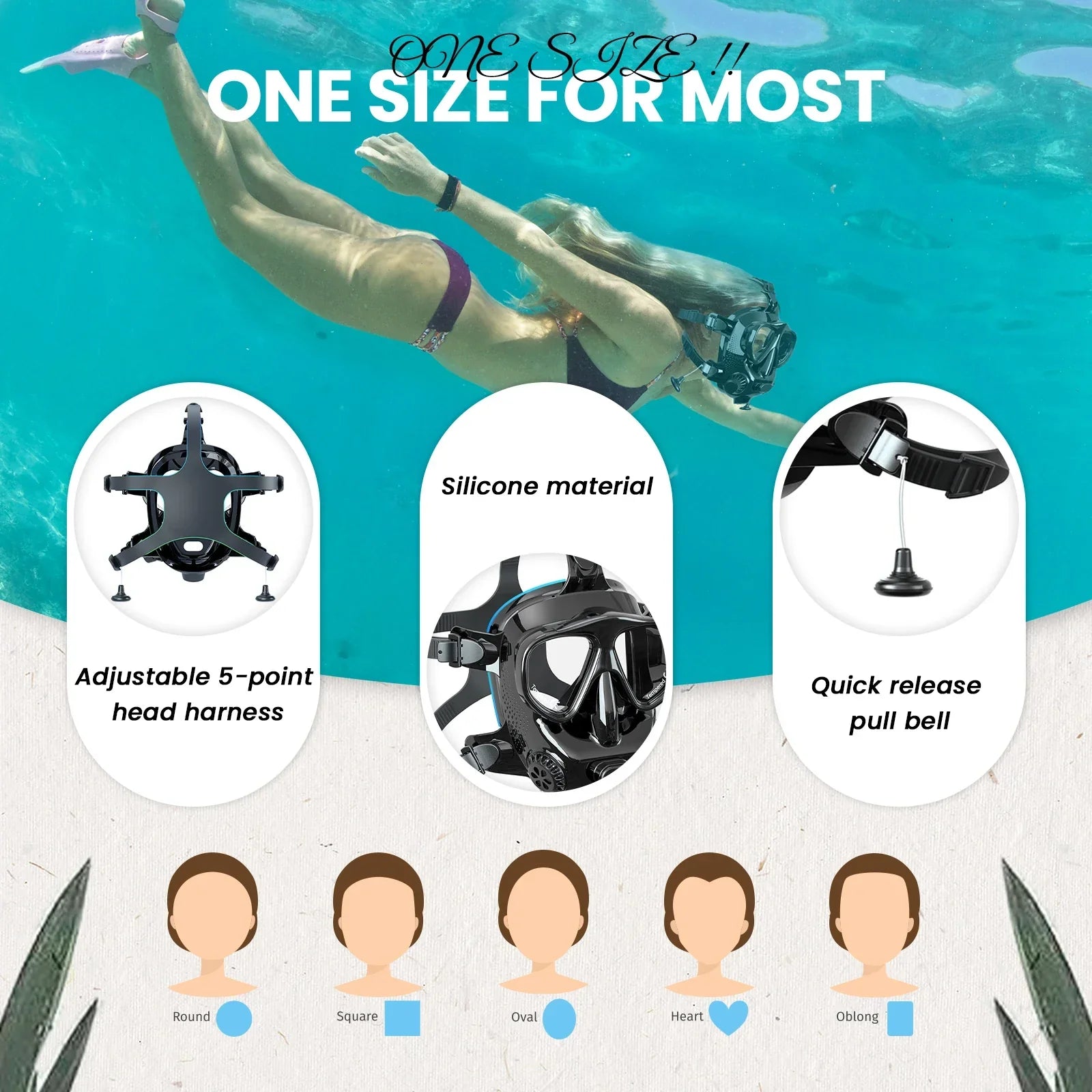 TUDIVING Full Face Diving Mask Dual Snorkel 180° Anti - Fog Camera Mount Mini Tank Compatible Adults - GiftWave.co