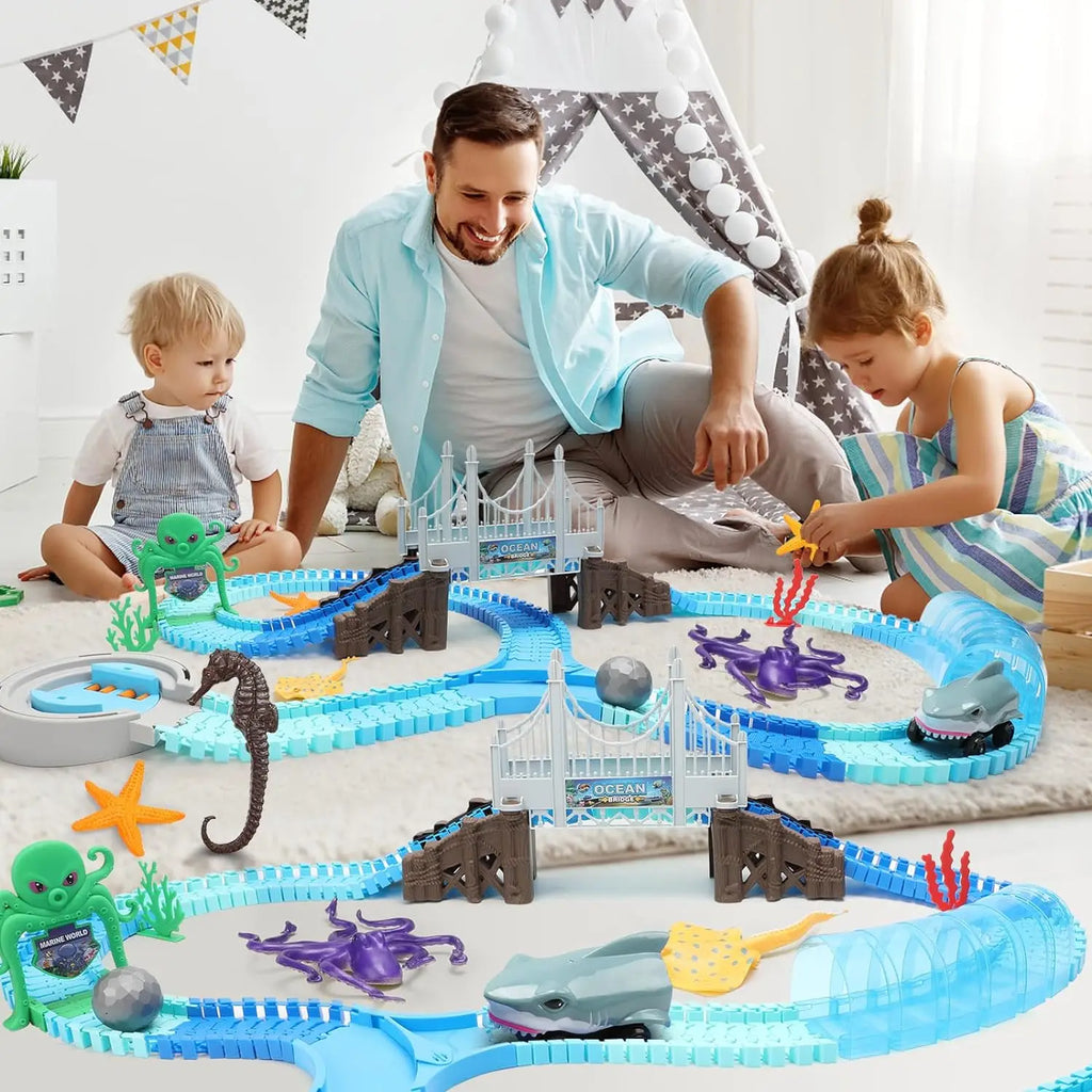 VATOS Ocean Adventure Shark Race Track | Flexible STEM Toy Set for Kids 3+ - GiftWave.co