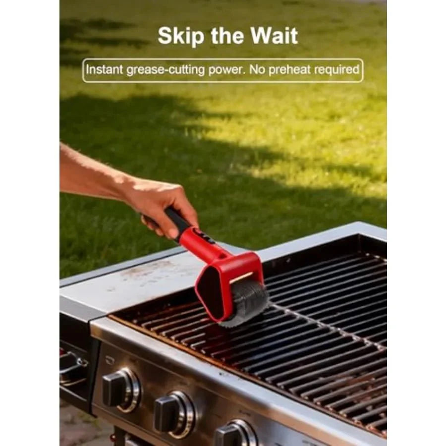 Electric Grill Brush Rechargeable 650RPM Spinning LED Stainless Steel Co... — View 3