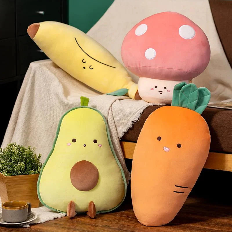 Cute Fruit & Veggie Kawai Plush Pillow – Soft & Adorable Stuffed Toy! — View 2