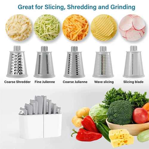 5-in-1 Professional Rotary Grater | Multi-Functional Kitchen Mandoline &... — View 2