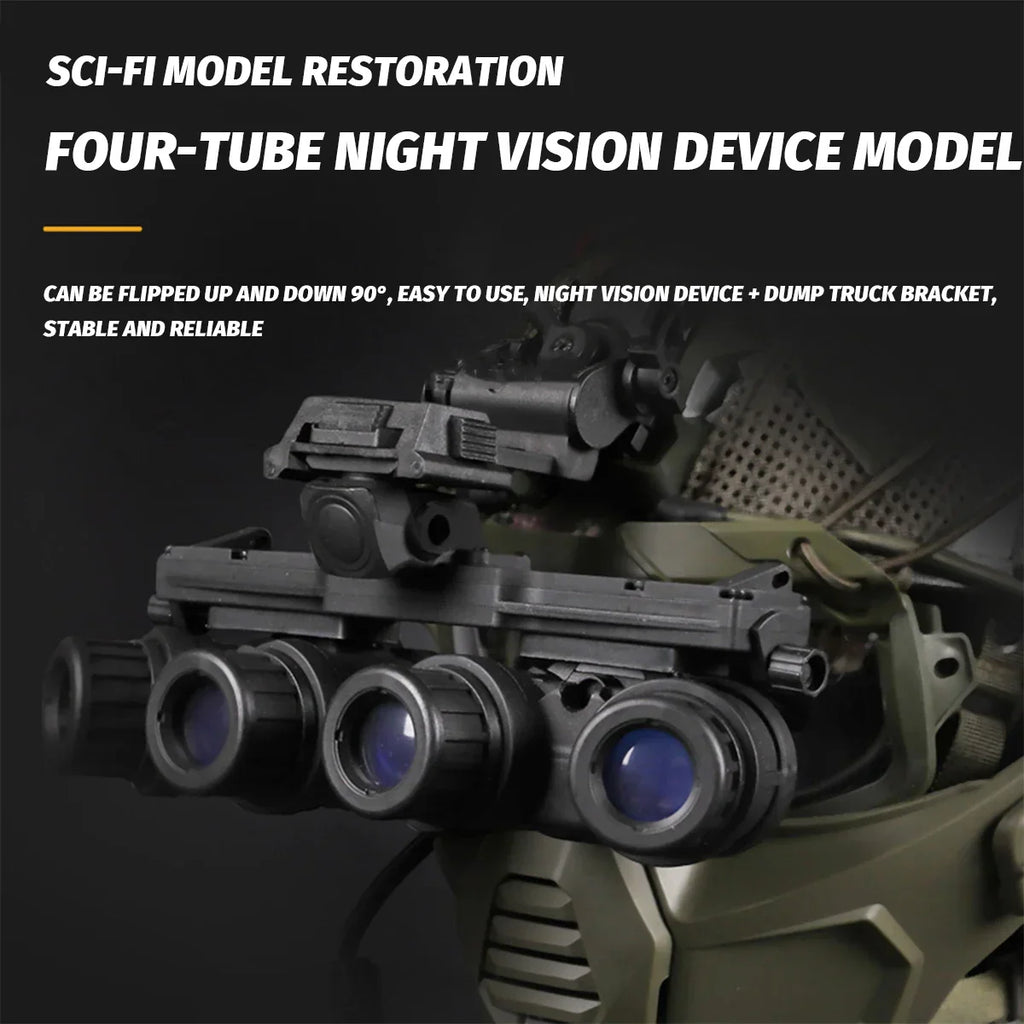 Tactical Airsoft Noise Reduction Military Headphones Night Vision Helmet Set with Flashlight - GiftWave.co