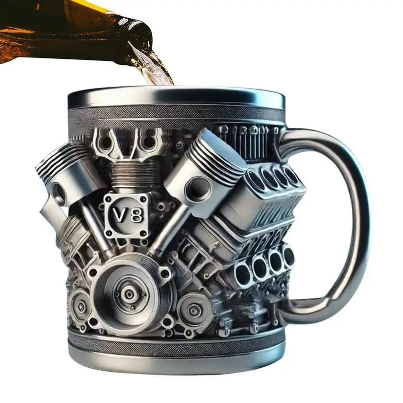 V8 Engines Stainless Steel Tankard Mug - GiftWave.co