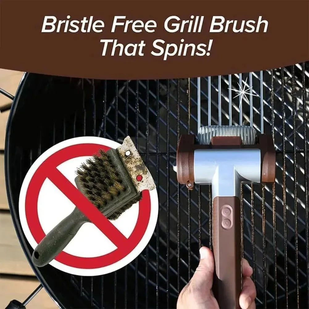 Bristle-Free Electric Roller Grill Cleaner Rechargeable Cordless Safe BB... — View 5