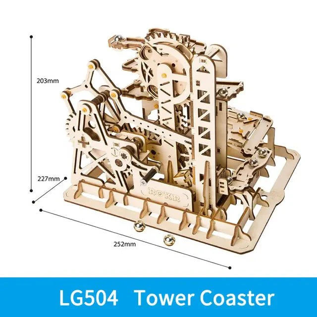 3D Wooden Puzzle Marble Run — DIY Mechanical Model Kit for Adults, Self-... — View 10