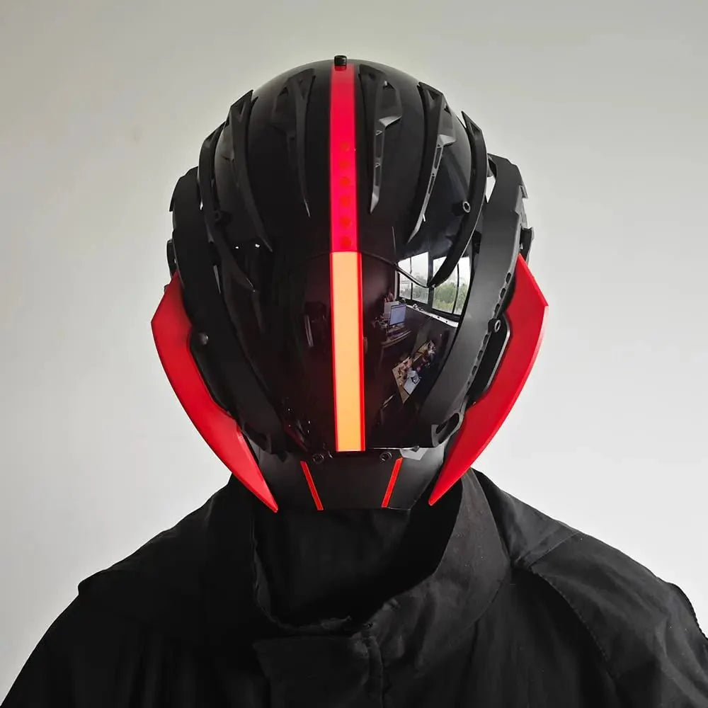 CyberPunk Mask for Men: Cosplay Samurai Mask for Halloween & Music Festi... — View 3