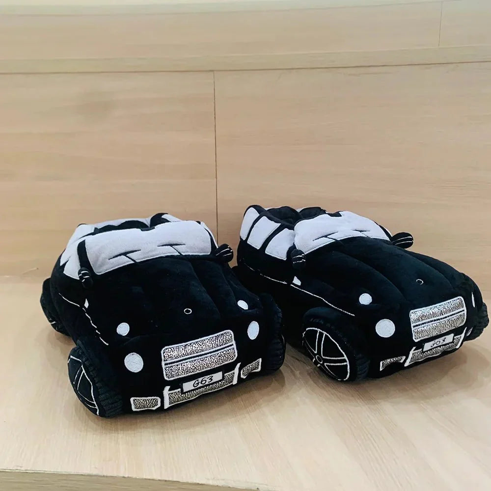 Fun & Fuzzy Car Shape Plush Slippers — View 5