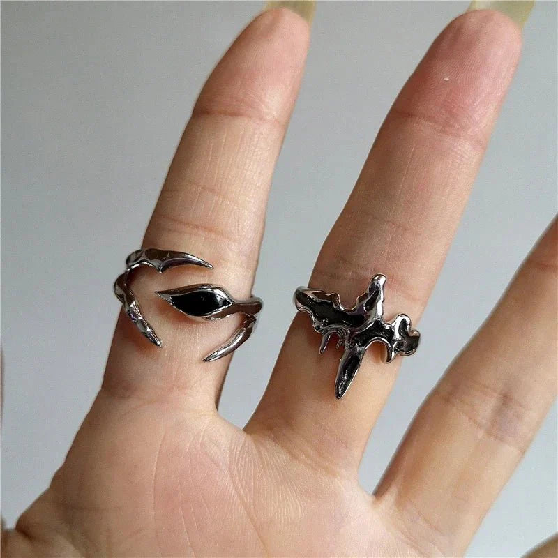 DarkAesthetic™ Gothic Cross Ring | Punk Irregular Y2K Grunge Jewelry — View 5