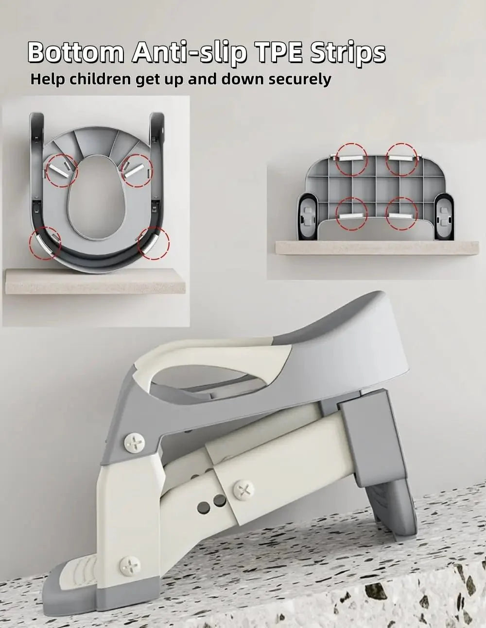 3-in-1 Toddler Potty Training Seat with Steps - Adjustable Toilet Ladder... — View 5