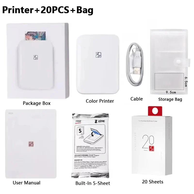 Portable Color Photo Printer Bluetooth Mini Mobile Pocket Printer 2x3 In... — View 8