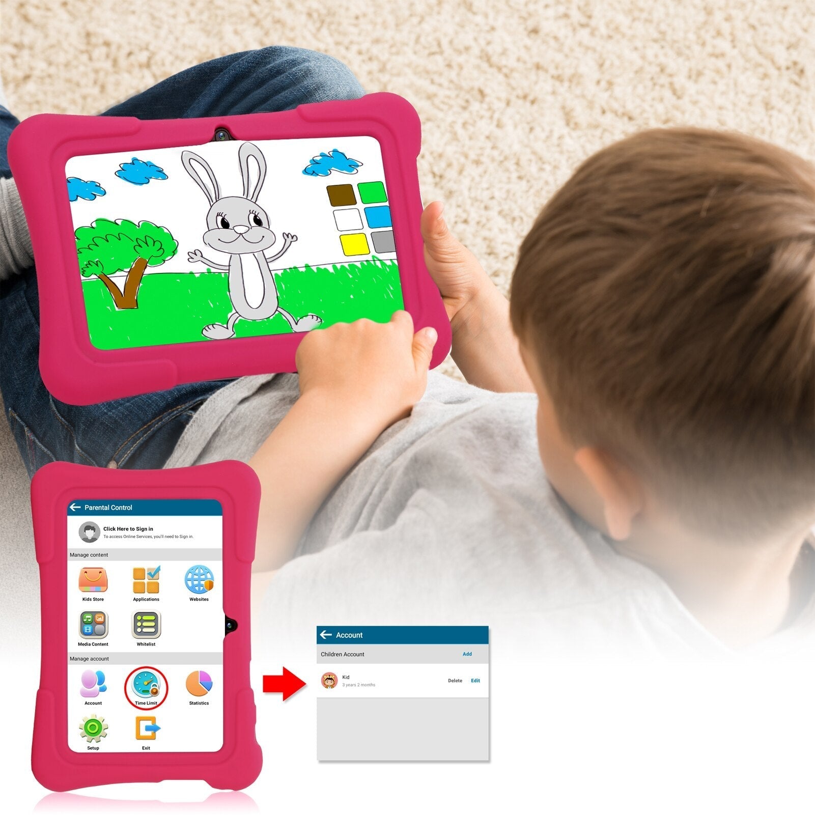 WonderTab PRITOM Pro - Educational Quad Core Android 10 32GB WiFi Bluetooth Kids Tablet - GiftWave.co