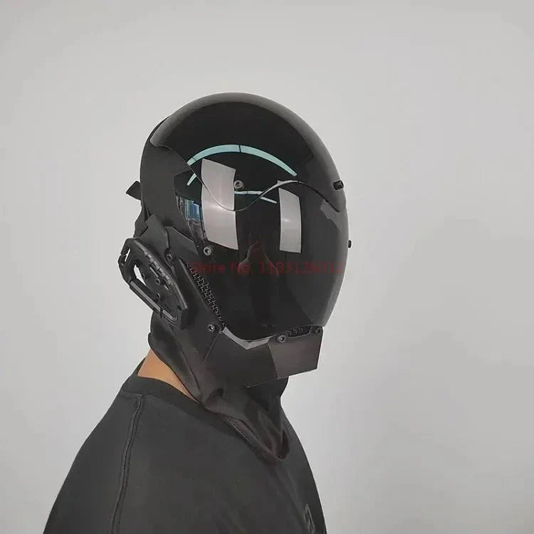 Cyberpunk Helmet Shinobi Mask: Robot Samurai Armor with LED Light — View 26
