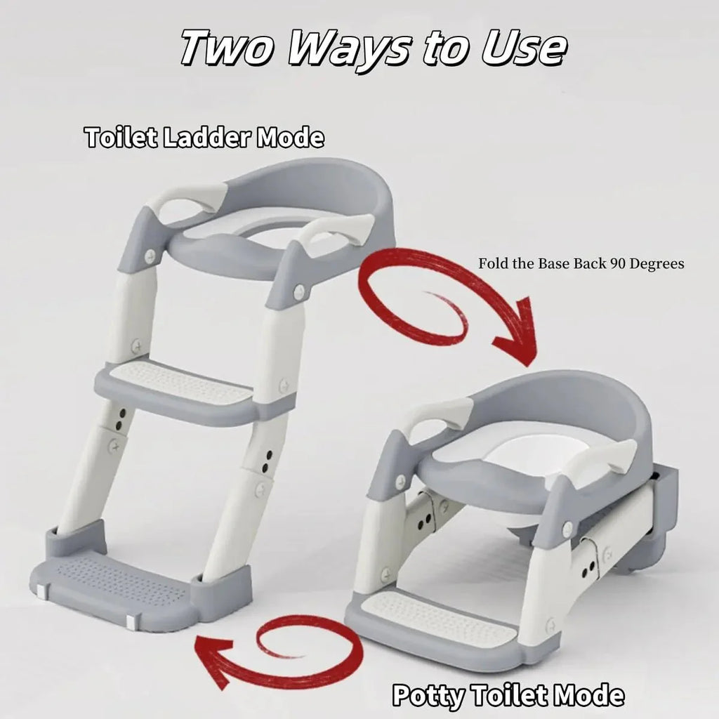 3-in-1 Toddler Potty Training Seat with Steps - Adjustable Toilet Ladder... — View 4
