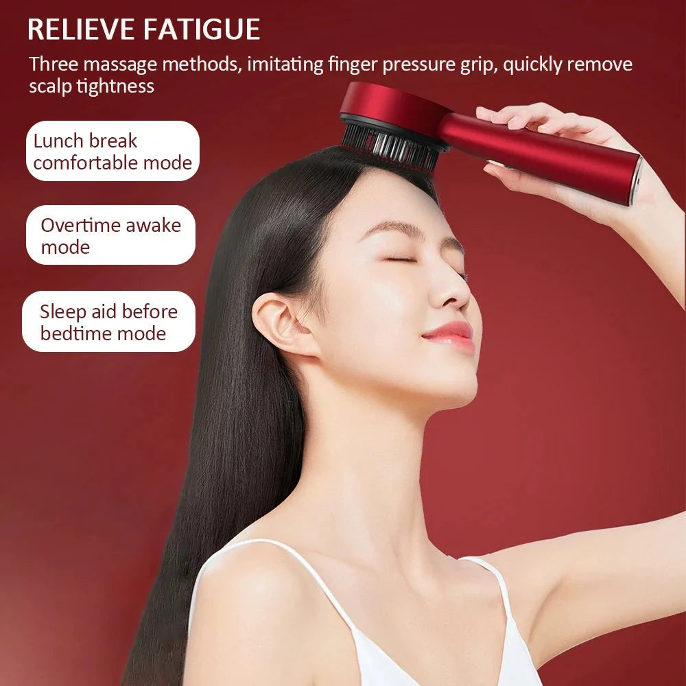 Electric Vibration Head Massager with Red LED Light – Scalp Stimulating ... — View 4