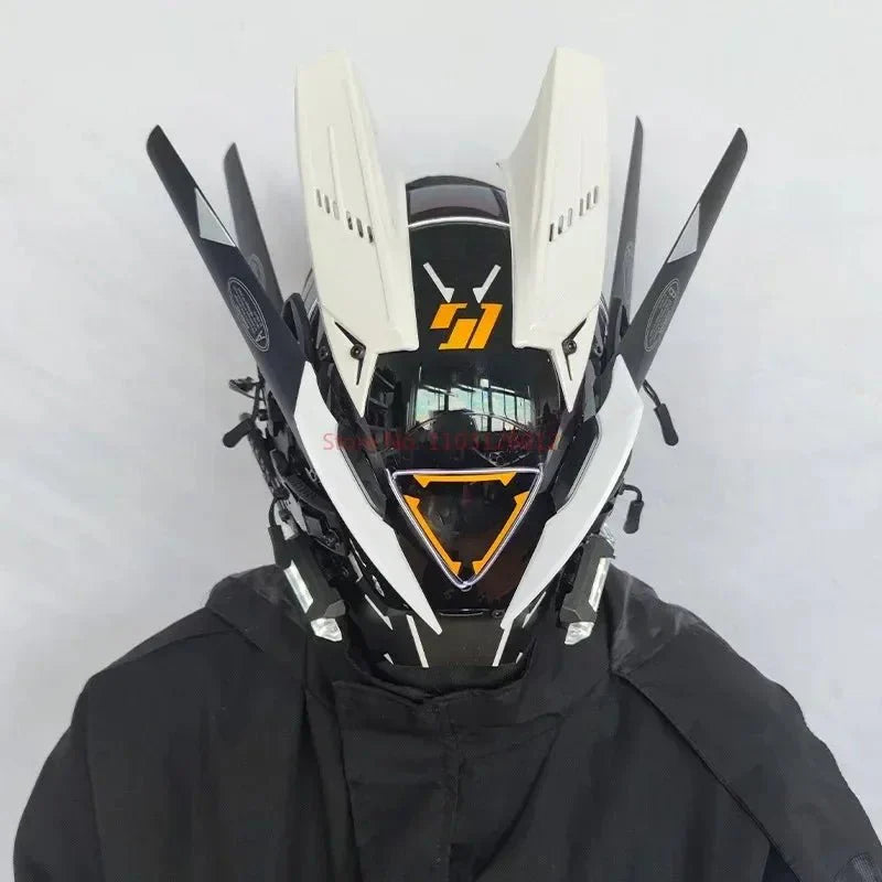 Cyberpunk Helmet Shinobi Mask: Robot Samurai Armor with LED Light — View 17