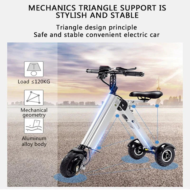 K7S Mini Foldable 3-Wheel Electric Scooter – , 7.8Ah Battery, 3-Speed, R... — View 7