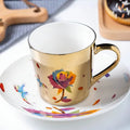 ZenSands Nordic Picasso Lion Mirror Cup Saucer Set Anamorphic Porcelain Illusion Coffee Cup Gift - GiftWave.co