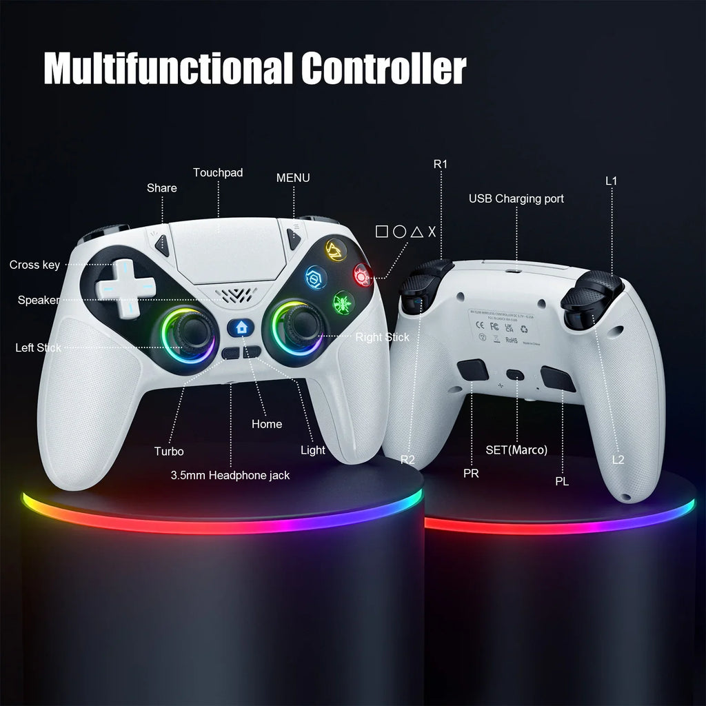 Wireless PS5 Controller – Hall Effect Triggers & Joysticks, RGB Lighting, Turbo, Programmable Buttons, PS5/PC - GiftWave.co