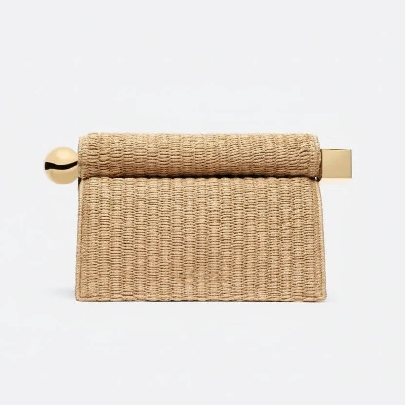 Nappa Leather Roll - Up Clutch Bag – Folding Chain Crossbody, Evening Shoulder Pouch, Designer Women's Party Bag - GiftWave.co