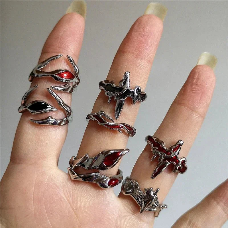 DarkAesthetic™ Gothic Cross Ring | Punk Irregular Y2K Grunge Jewelry — View 3