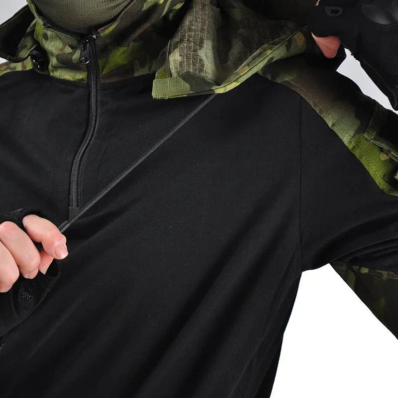 Tactical Camouflage Combat T-Shirt - Wear - Resistant Airsoft & Hunting Apparel - GiftWave.co