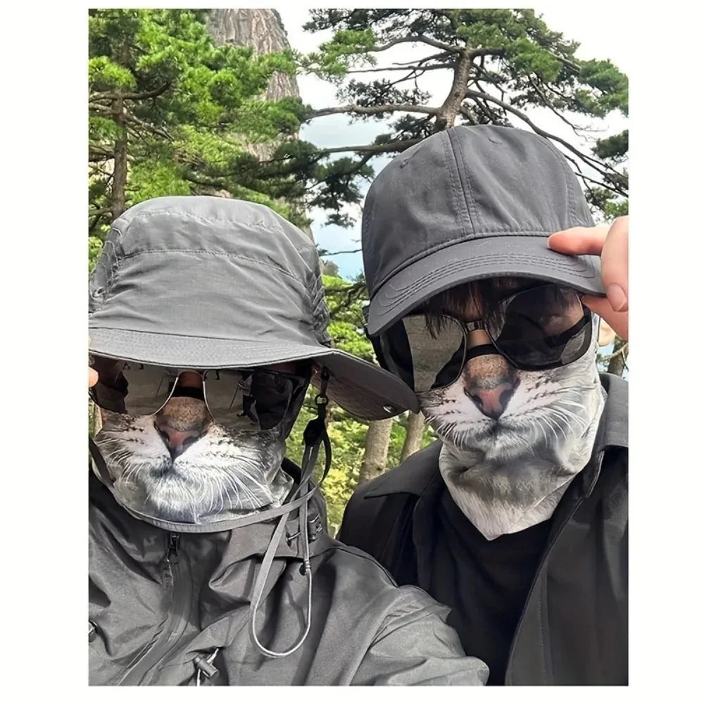 3D Cat Design Full Face Balaclava | Breathable Summer UV Sun Shield — View 3