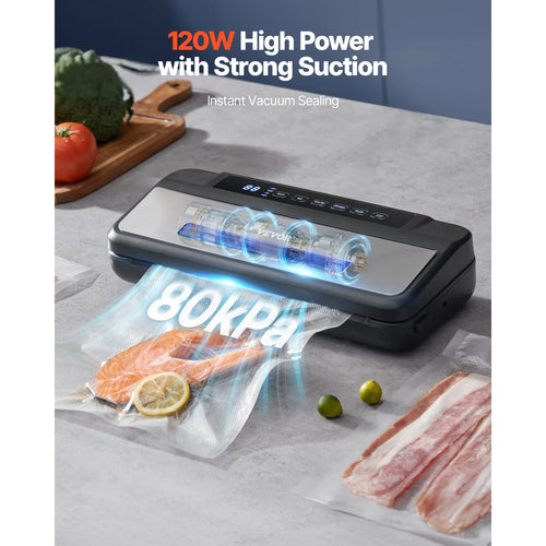 80Kpa Vacuum Sealer Machine 7-in-1 Dry Wet Food Sealer with Built-In Cutter — View 2