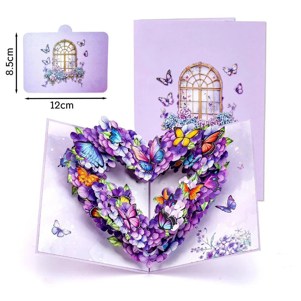 Thoughtful 3D Pop - Up Flower Bouquet Card - Forever Floral Greeting Set - GiftWave.co