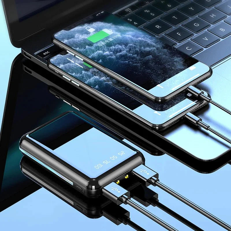 Ultra Mini Power Bank - High-Capacity Portable Charger with Mirror Screen — View 4