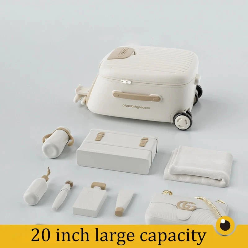 Kids 4-in-1 Detachable Ride-On Trolley Luggage 20" Boarding Suitcase Bra... — View 6